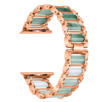 Skorter | Emerald Stainless Steel Bracelet for Apple Watch Ultra 49mm & Watch Ultra 2 49mm / Series 9 & 8 & 7 45mm / SE 3 & SE 2 & 6 & SE & 5 & 4 44mm / 3 & 2 & 1 42mm (Rose Gold)