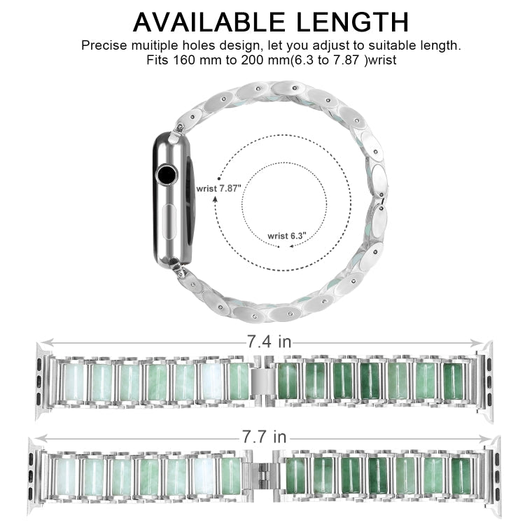 Skorter | Emerald stainless steel watch strap for Apple Watch Ultra 49mm & Watch Ultra 2 49mm / Series 9 & 8 & 7 45mm / SE 3 & SE 2 & 6 & SE & 5 & 4 44mm / 3 & 2 & 1 42mm (Silver)