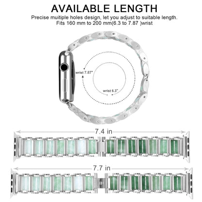 Skorter | Emerald stainless steel watch strap for Apple Watch Ultra 49mm & Watch Ultra 2 49mm / Series 9 & 8 & 7 45mm / SE 3 & SE 2 & 6 & SE & 5 & 4 44mm / 3 & 2 & 1 42mm (Silver)