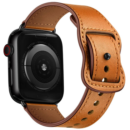 Skorter | Double Hole Leather Watch Strap for Apple Watch Series 7 41mm / 6 & SE & 5 & 4 40mm / 3 & 2 & 1 38mm (Brown)