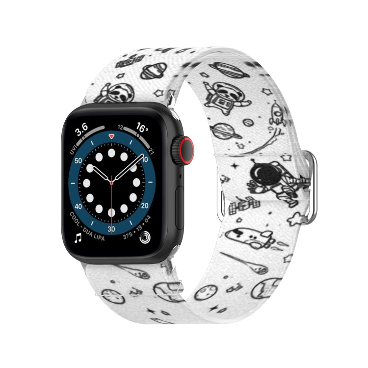 Skorter | Adjustable elastic printed watch band for Apple Watch Ultra 49 mm & Watch Ultra 2 49 mm / Series 9 & 8 & 7 45 mm / SE 3 & SE 2 & 6 & SE & 5 & 4 44 mm / 3 & 2 & 1 42 mm (Universe)