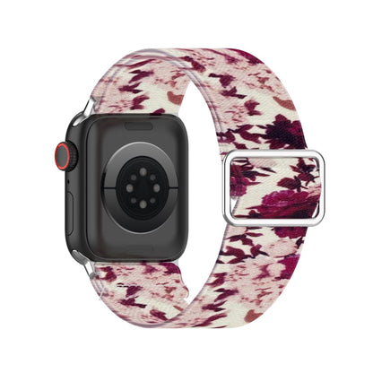Skorter | Adjustable Elastic Printed Watch Strap for Apple Watch Ultra 49mm & Watch Ultra 2 49mm / Series 9 & 8 & 7 45mm / SE 3 & SE 2 & 6 & SE & 5 & 4 44mm / 3 & 2 & 1 42mm (Peony)
