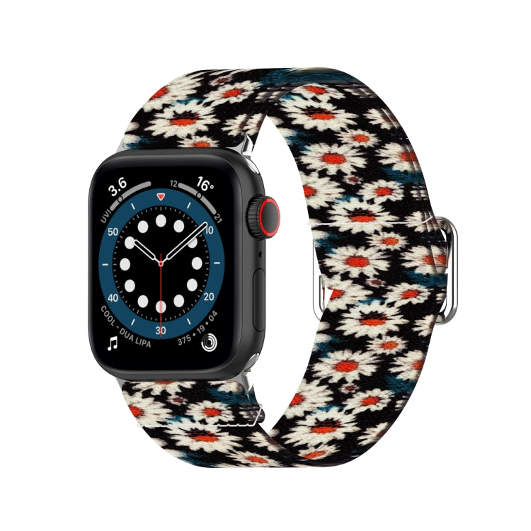 Skorter | Adjustable elastic print watch strap for Apple Watch Ultra 49mm & Watch Ultra 2 49mm / Series 9 & 8 & 7 45mm / SE 3 & SE 2 & 6 & SE & 5 & 4 44mm / 3 & 2 & 1 42mm (Chrysanthemum)