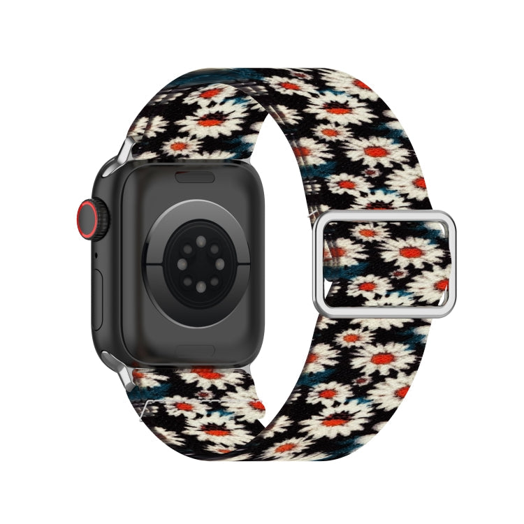 Skorter | Adjustable elastic print watch strap for Apple Watch Ultra 49mm & Watch Ultra 2 49mm / Series 9 & 8 & 7 45mm / SE 3 & SE 2 & 6 & SE & 5 & 4 44mm / 3 & 2 & 1 42mm (Chrysanthemum)
