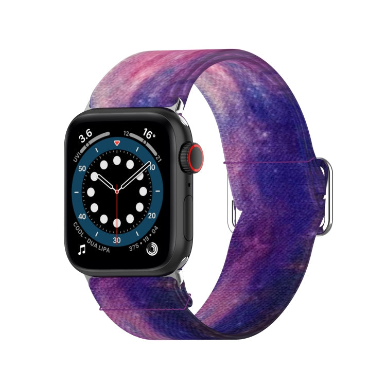 Skorter | Adjustable Elastic Print Watch Band for Apple Watch Ultra 49 mm & Watch Ultra 2 49 mm / Series 9 & 8 & 7 45 mm / SE 3 & SE 2 & 6 & SE & 5 & 4 44 mm / 3 & 2 & 1 42 mm (Starry Sky)