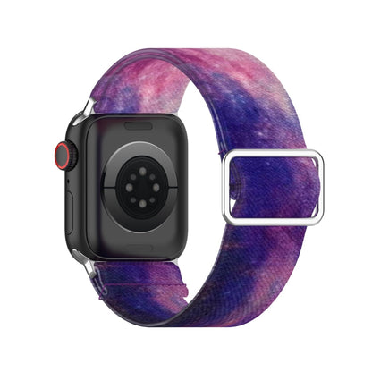 Skorter | Adjustable Elastic Print Watch Band for Apple Watch Ultra 49 mm & Watch Ultra 2 49 mm / Series 9 & 8 & 7 45 mm / SE 3 & SE 2 & 6 & SE & 5 & 4 44 mm / 3 & 2 & 1 42 mm (Starry Sky)