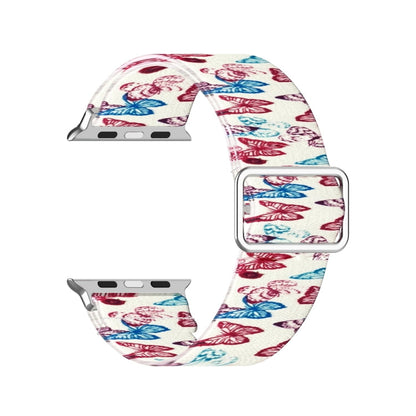 Skorter | Adjustable elastic printed watch strap for Apple Watch Ultra 49mm & Watch Ultra 2 49mm / Series 9 & 8 & 7 45mm / SE 3 & SE 2 & 6 & SE & 5 & 4 44mm / 3 & 2 & 1 42mm (Butterfly)
