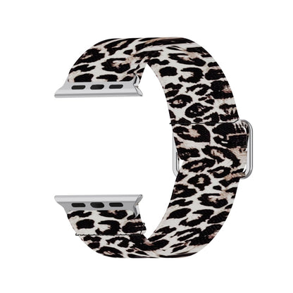 Skorter | Adjustable elastic printed watch band for Apple Watch Ultra 49mm & Watch Ultra 2 49mm / Series 9 & 8 & 7 45mm / SE 3 & SE 2 & 6 & SE & 5 & 4 44mm / 3 & 2 & 1 42mm (Leopard)
