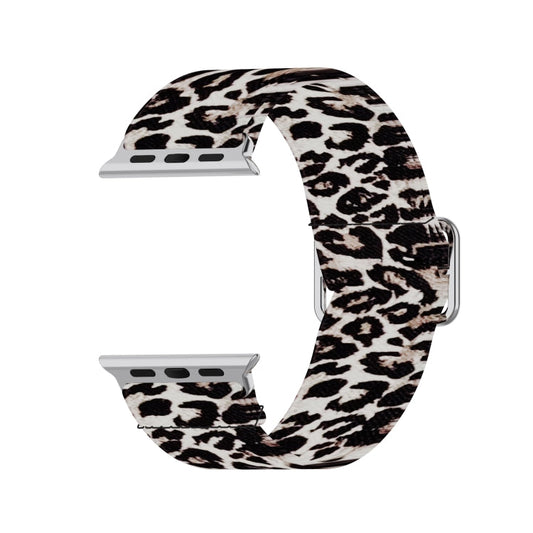 Skorter | Adjustable elastic printed watch band for Apple Watch Ultra 49mm & Watch Ultra 2 49mm / Series 9 & 8 & 7 45mm / SE 3 & SE 2 & 6 & SE & 5 & 4 44mm / 3 & 2 & 1 42mm (Leopard)
