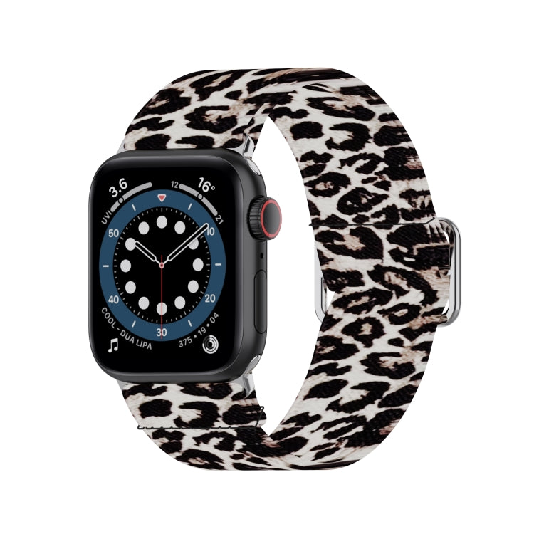 Skorter | Adjustable elastic printed watch band for Apple Watch Ultra 49mm & Watch Ultra 2 49mm / Series 9 & 8 & 7 45mm / SE 3 & SE 2 & 6 & SE & 5 & 4 44mm / 3 & 2 & 1 42mm (Leopard)