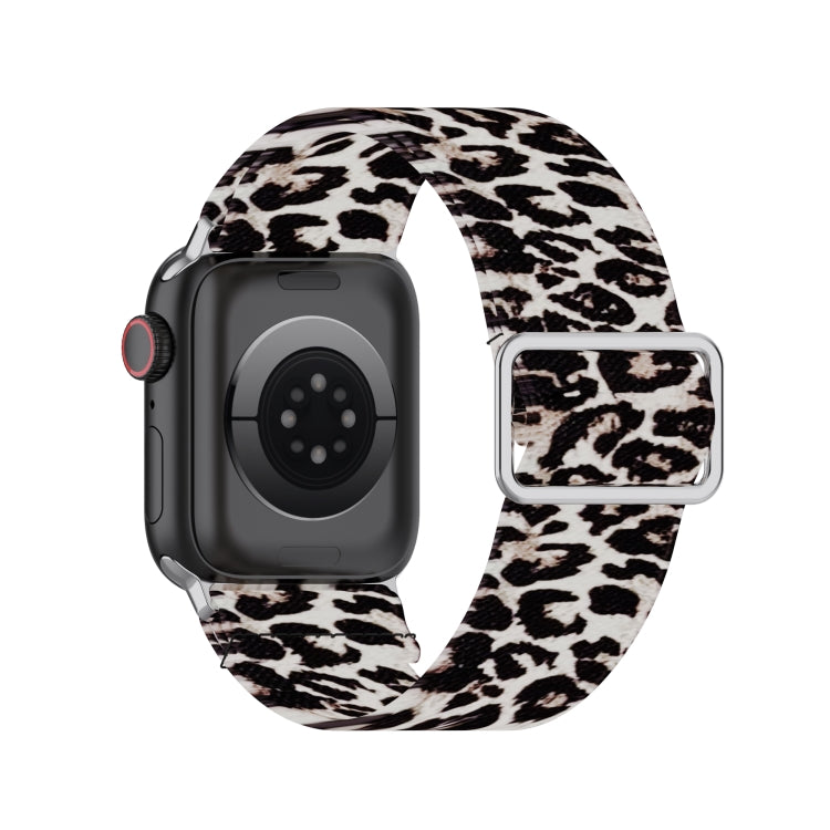 Skorter | Adjustable elastic printed watch band for Apple Watch Ultra 49mm & Watch Ultra 2 49mm / Series 9 & 8 & 7 45mm / SE 3 & SE 2 & 6 & SE & 5 & 4 44mm / 3 & 2 & 1 42mm (Leopard)