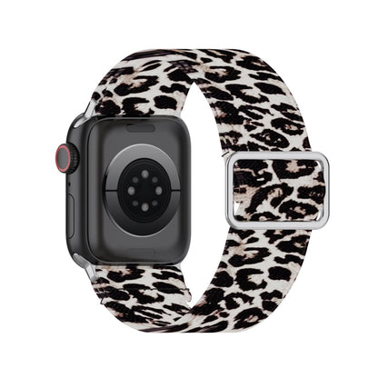 Skorter | Adjustable elastic printed watch band for Apple Watch Ultra 49mm & Watch Ultra 2 49mm / Series 9 & 8 & 7 45mm / SE 3 & SE 2 & 6 & SE & 5 & 4 44mm / 3 & 2 & 1 42mm (Leopard)