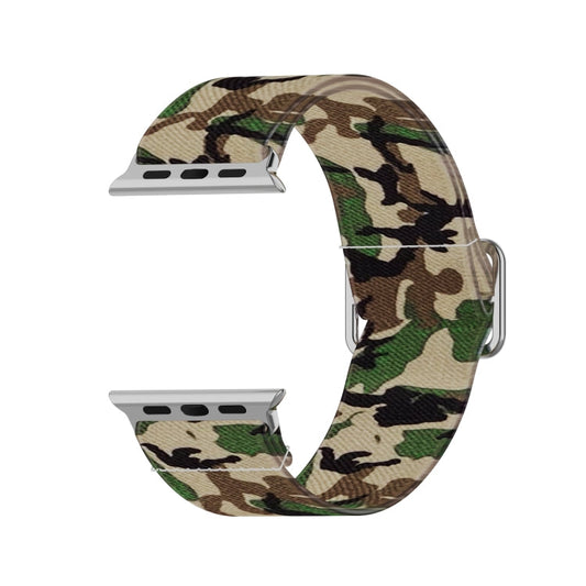 Skorter | Adjustable elastic printed watch strap for Apple Watch Series 9&8&7 41mm / SE 3&SE 2&6&SE&5&4 40mm / 3&2&1 38mm (Camouflage Green)