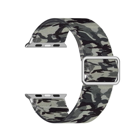 Skorter | Adjustable Elastic Print Watch Band for Apple Watch Series 9&8&7 41mm / SE 3&SE 2&6&SE&5&4 40mm / 3&2&1 38mm (Camouflage Gray)