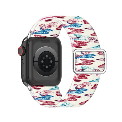 Skorter | Adjustable elastic printed watch strap for Apple Watch Series 9&8&7 41mm / SE 3&SE 2&6&SE&5&4 40mm / 3&2&1 38mm (Peony)