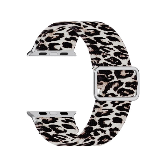 Skorter | Adjustable Elastic Print Watch Band for Apple Watch Series 9&8&7 41mm / SE 3&SE 2&6&SE&5&4 40mm / 3&2&1 38mm (Leopard)