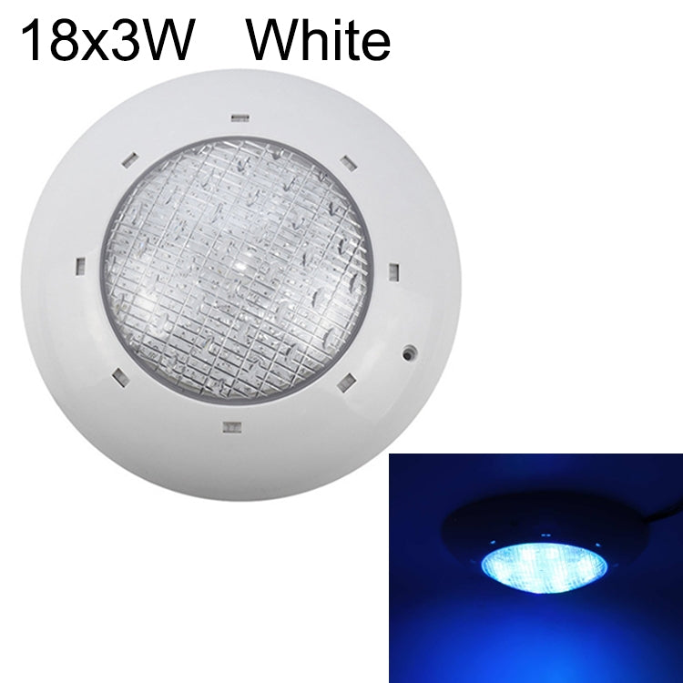 Skorter | 18x3W ABS plastic pool wall lamp underwater light (White)
