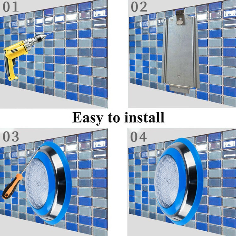 Skorter | 18W LED Stainless Steel Wall Mounted Pool Light Landscape Underwater Light (Colorful Light)