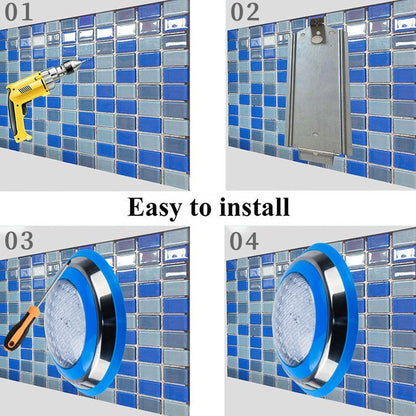 Skorter | 18W LED Stainless Steel Wall Mounted Pool Light Landscape Underwater Light (Colorful Light)