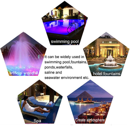 Skorter | 15W LED Stainless Steel Wall Mounted Pool Lighting Landscape Underwater Light (Colored Light + Remote Control)
