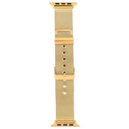 Skorter | For Apple Watch 46 mm / 49 mm / 45 mm / 44 mm / 42 mm Milanese Stainless Steel Double Buckle Watch Band (Gold)