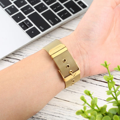 Skorter | For Apple Watch 46 mm / 49 mm / 45 mm / 44 mm / 42 mm Milanese Stainless Steel Double Buckle Watch Band (Gold)