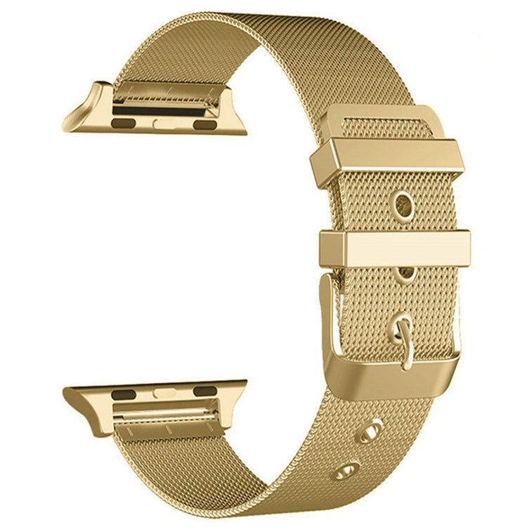 Skorter | For Apple Watch 46 mm / 49 mm / 45 mm / 44 mm / 42 mm Milanese Stainless Steel Double Buckle Watch Band (Gold)