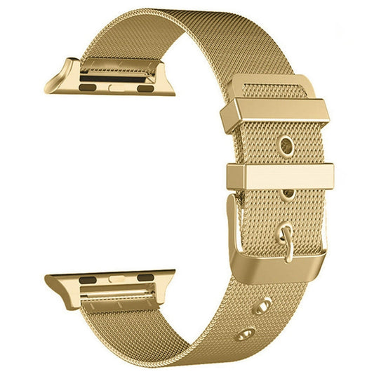Skorter | For Apple Watch 46 mm / 49 mm / 45 mm / 44 mm / 42 mm Milanese Stainless Steel Double Buckle Watch Band (Gold)