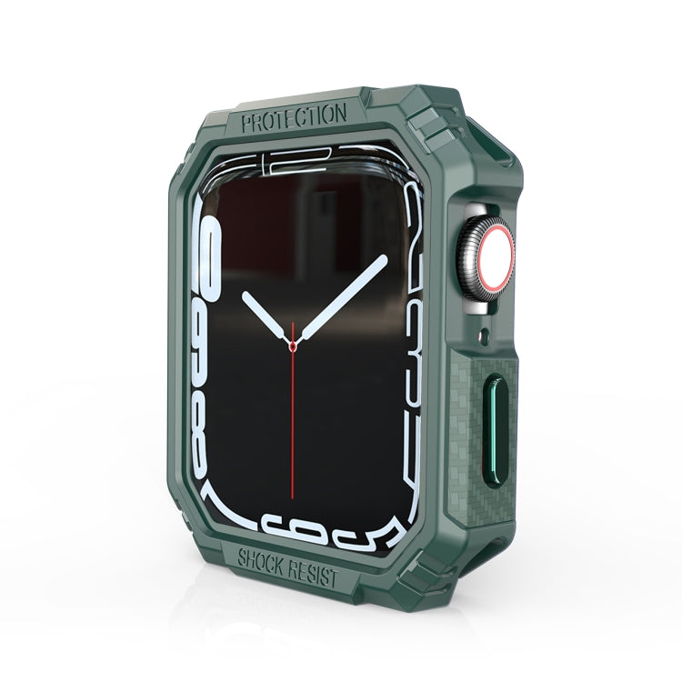 Skorter | Carbon Fiber Contrast Color Protective Case for Apple Watch Series 9 / 8 / 7 41mm (Green)