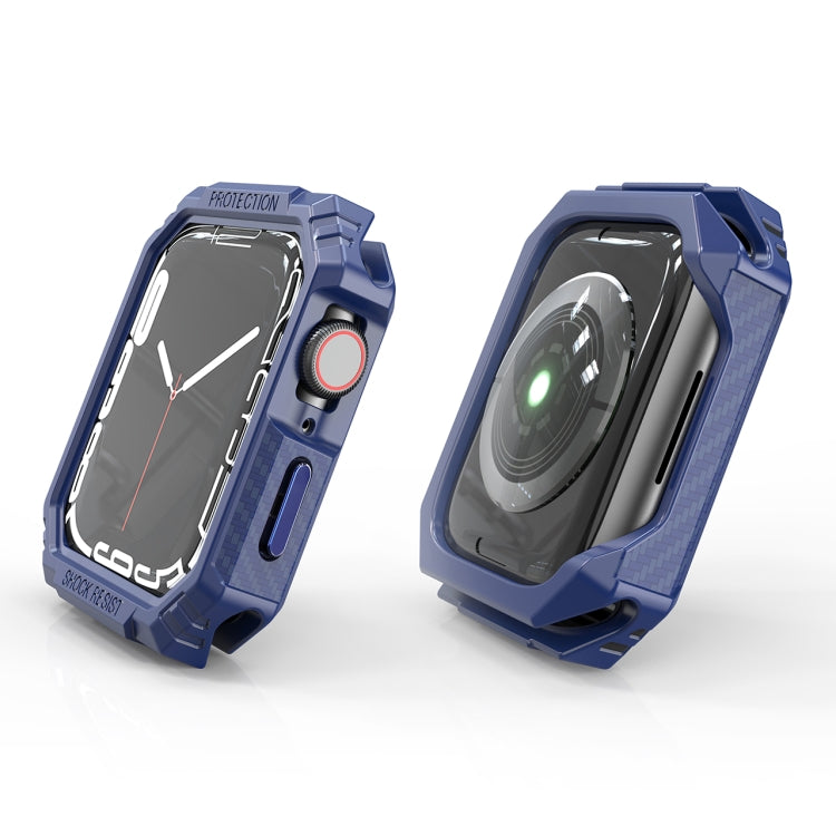 Skorter | Carbon fiber contrast color protective case for Apple Watch Series 9 / 8 / 7 45mm (Blue)
