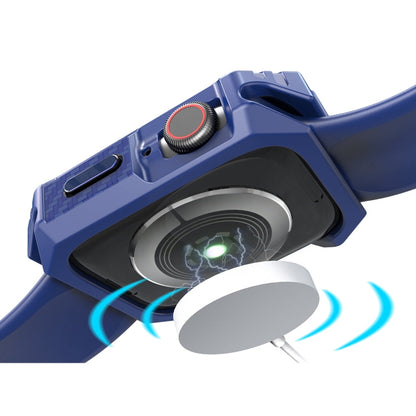 Skorter | Carbon fiber contrast color protective case for Apple Watch Series 9 / 8 / 7 45mm (Blue)