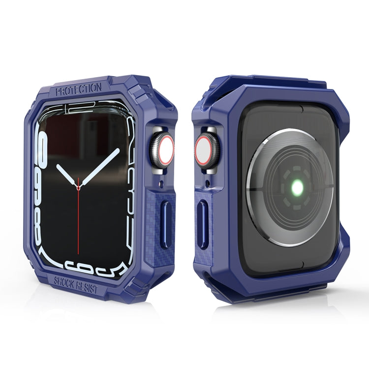 Skorter | Carbon Fiber Contrast Color Case for Apple Watch Series 6 & SE & 5 & 4 44mm (Blue)