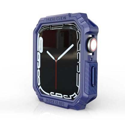 Skorter | Carbon Fiber Contrast Color Case for Apple Watch Series 6 & SE & 5 & 4 44mm (Blue)