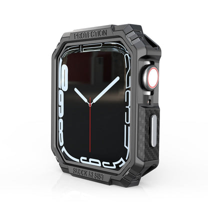 Skorter | Carbon Fiber Contrast Color Protective Case for Apple Watch Series 6 & SE & 5 & 4 44mm (Silver)