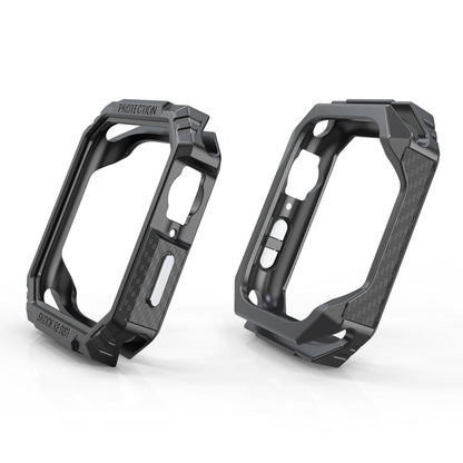 Skorter | Carbon Fiber Contrast Color Protective Case for Apple Watch Series 6 & SE & 5 & 4 44mm (Silver)