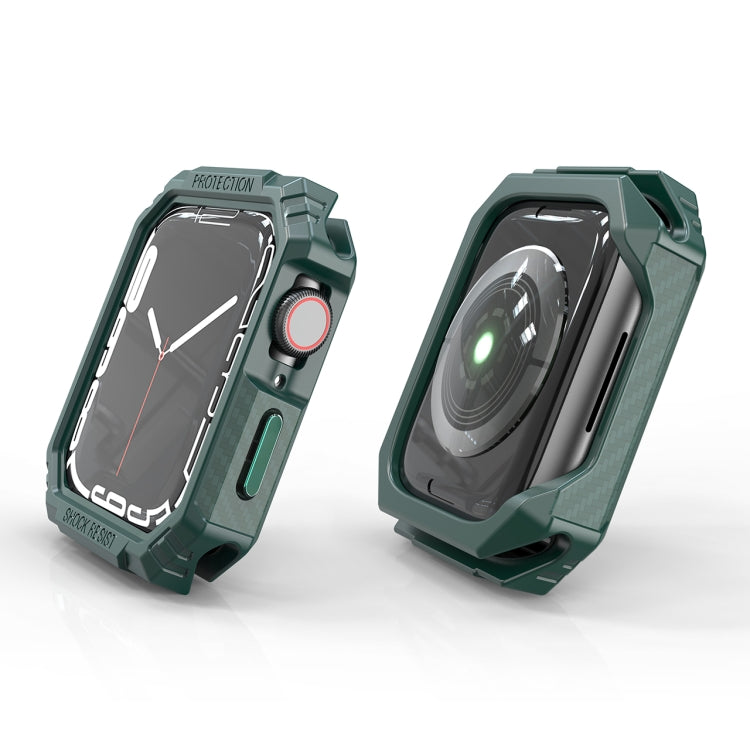 Skorter | Carbon fiber contrast color protective case for Apple Watch Series 6 & SE & 5 & 4 40mm (Green)