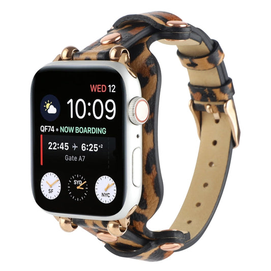 Skorter | Bracelet Genuine Leather Watch Band for Apple Watch Series 9&8&7 41mm / SE 3&SE 2&6&SE&5&4 40mm / 3&2&1 38mm (Leopard Print)