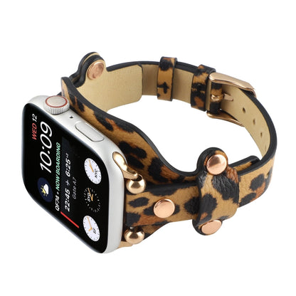 Skorter | Bracelet Genuine Leather Watch Band for Apple Watch Series 9&8&7 41mm / SE 3&SE 2&6&SE&5&4 40mm / 3&2&1 38mm (Leopard Print)