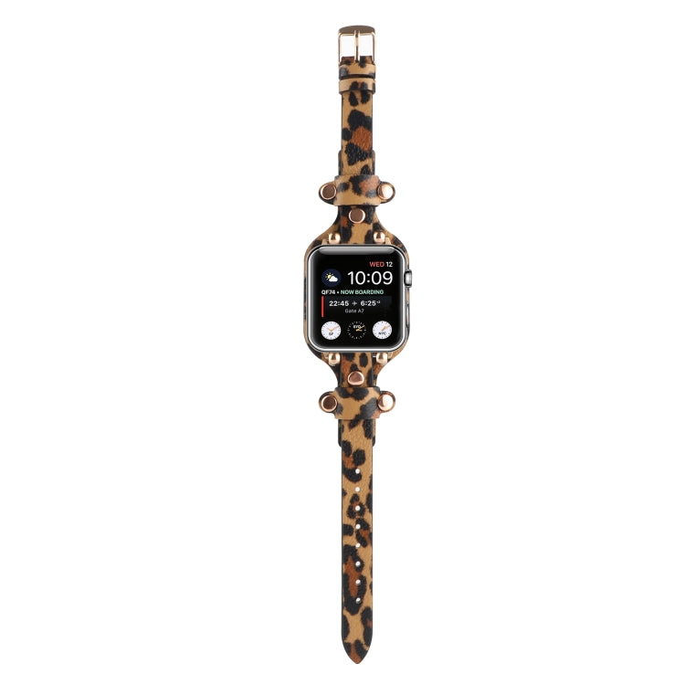 Skorter | Bracelet Genuine Leather Watch Band for Apple Watch Series 9&8&7 41mm / SE 3&SE 2&6&SE&5&4 40mm / 3&2&1 38mm (Leopard Print)