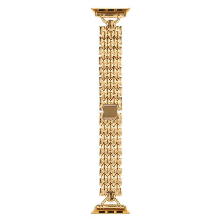 Skorter | D-shaped diamond metal watch band for Apple Watch Series 9&8&7 41mm / SE 3&SE 2&6&SE&5&4 40mm / 3&2&1 38mm (Gold)