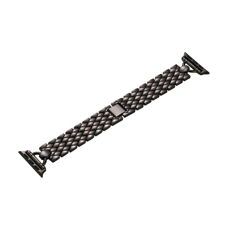 Skorter | D-shaped diamond metal watch band for Apple Watch Series 9&8&7 41mm / SE 3&SE 2&6&SE&5&4 40mm / 3&2&1 38mm (Black)