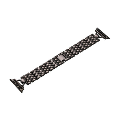 Skorter | D-shaped diamond metal watch band for Apple Watch Series 9&8&7 41mm / SE 3&SE 2&6&SE&5&4 40mm / 3&2&1 38mm (Black)