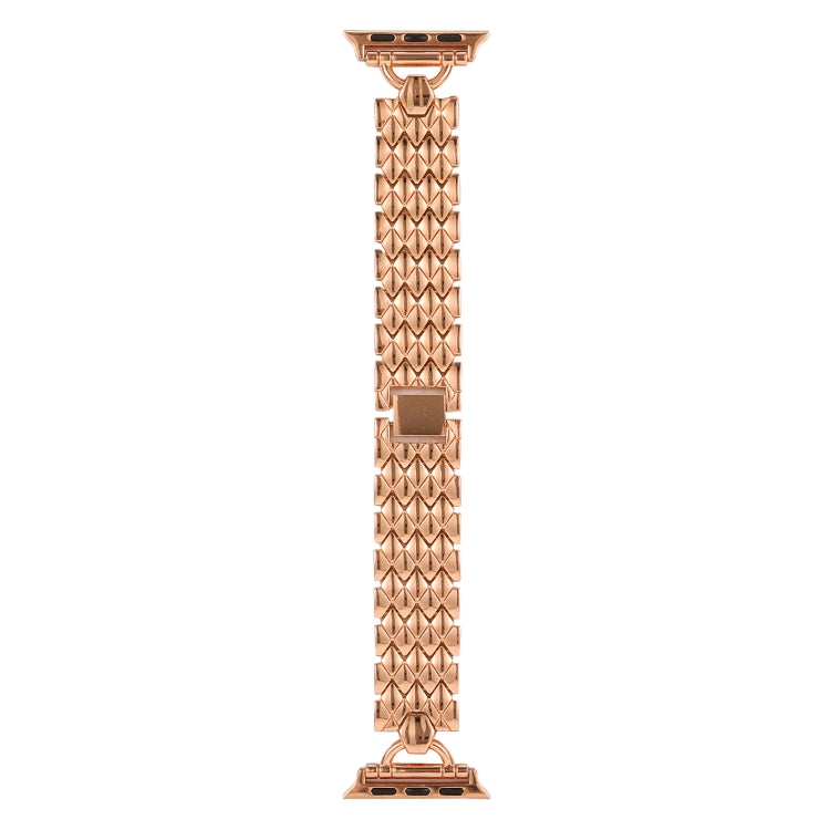Skorter | D-shaped diamond metal bracelet for Apple Watch Series 9&8&7 41mm / SE 3&SE 2&6&SE&5&4 40mm / 3&2&1 38mm (Rose Gold)