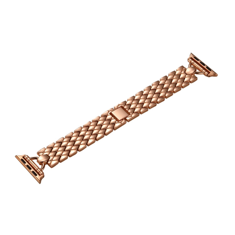 Skorter | D-shaped diamond metal bracelet for Apple Watch Series 9&8&7 41mm / SE 3&SE 2&6&SE&5&4 40mm / 3&2&1 38mm (Rose Gold)