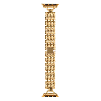 Skorter | D-shaped rhombus metal watch band for Apple Watch Ultra 49mm & Watch Ultra 2 49mm / Series 9 & 8 & 7 45mm / SE 3 & SE 2 & 6 & SE & 5 & 4 44mm / 3 & 2 & 1 42mm (Gold)