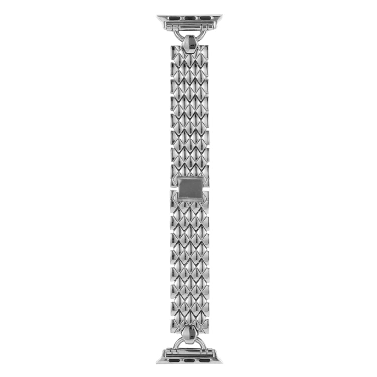 Skorter | D-shaped diamond metal watch band for Apple Watch Ultra 49mm & Watch Ultra 2 49mm / Series 9 & 8 & 7 45mm / SE 3 & SE 2 & 6 & SE & 5 & 4 44mm / 3 & 2 & 1 42mm (Silver)