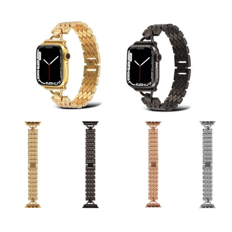 Skorter | D-shaped diamond metal watch band for Apple Watch Ultra 49mm & Watch Ultra 2 49mm / Series 9 & 8 & 7 45mm / SE 3 & SE 2 & 6 & SE & 5 & 4 44mm / 3 & 2 & 1 42mm (Silver)