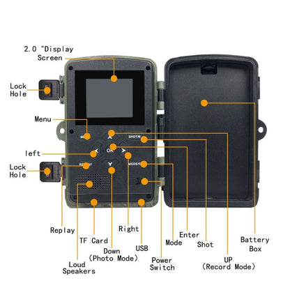 Skorter | PR1000 2 Inch LCD Screen Infrared Night Vision Motion Wildlife Hunting Trail Camera