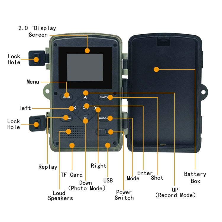 Skorter | PR3000 2 Inch LCD Screen Infrared Night Vision Wildlife Hunting Trail Camera
