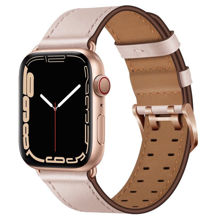 Skorter | Double Buckle Leather Band for Apple Watch Series 9&8&7 41mm / SE 3&SE 2&6&SE&5&4 40mm / 3&2&1 38mm (Pink Sand)